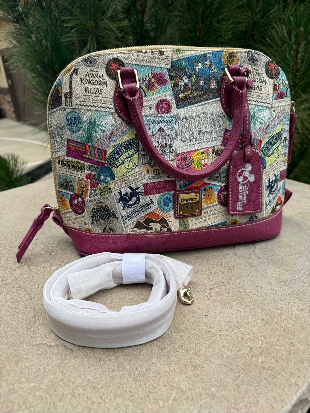 Dooney & Bourke Purple Accent Disney Parks Satchel - Picture 7 of 7
